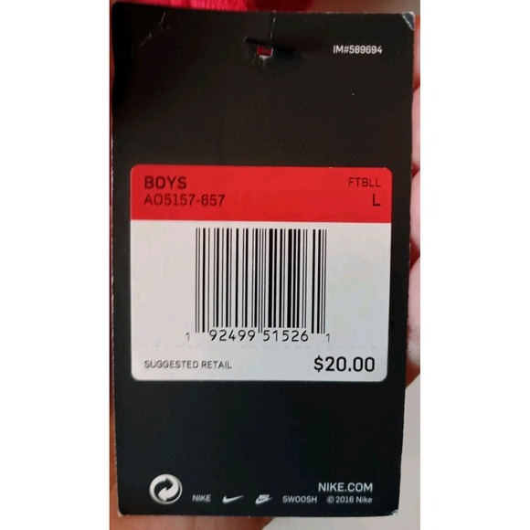 Nike Youth Sz L Football Red Practice Jersey NWT‎ Active Sports - Picture 6 of 6